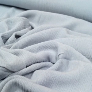 1m Stoff Bekleidungsstoff Deko weich elastische klassischer Borke crinkle grau - Bild 1 von 5