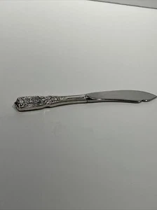 Westmorland Sterling Sil Milburn Rose No Monogram 7" Master Butter Knife Rare - Picture 1 of 6