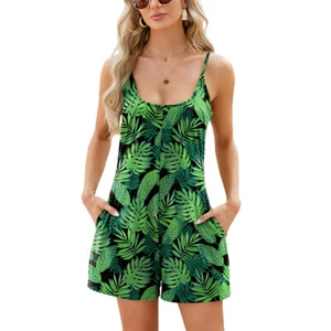 Damen-Overalls Sommermode Bequemer Strampler Overalls Hosen Shorts + ≌ - Imagen 1 de 34