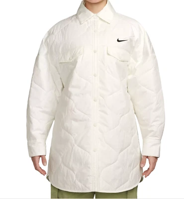 Nike Women’s Quilted Trench Coat Jacket Sail/Black FB8732-133 NWT Various Sizes - Image 1 of 4