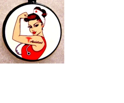 NURSE ASSISTANT CNA MEDICAL Charm Black Leather Cord Rope Silver Bracelet Women - Image 1 of 4