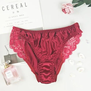 3pcs Womens 100% Silk Panties Briefs Bikinis Daily Underwear Cheeky Shiny Satin - Picture 1 of 17