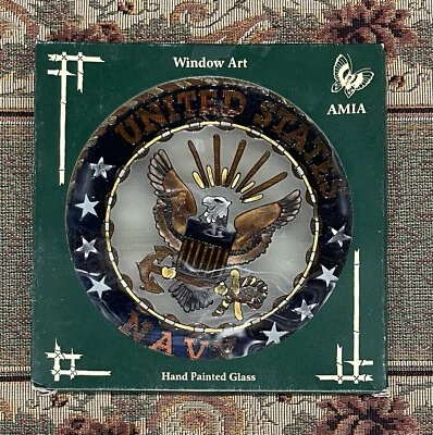 Vintage Amia US Navy Sun Catcher Stained Glass “New” - Image 1 of 4