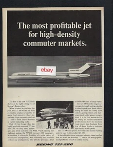 BOEING AIRCRAFT COMPANY 1967 BOEING 727-200 HIGH DENSITY COMMUTER MARKETS AD - Bild 1 von 1