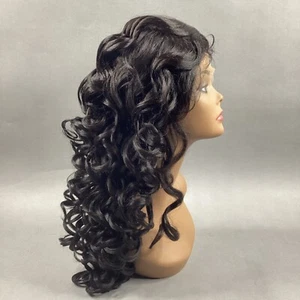 Angelique Long Curly #2 Darkest Brown Synthetic Lace Front Wig - Picture 1 of 9