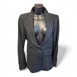 SMYTHE Black Blazer Womens Size 6 - Fringe accent along the back - Picture 1 of 14