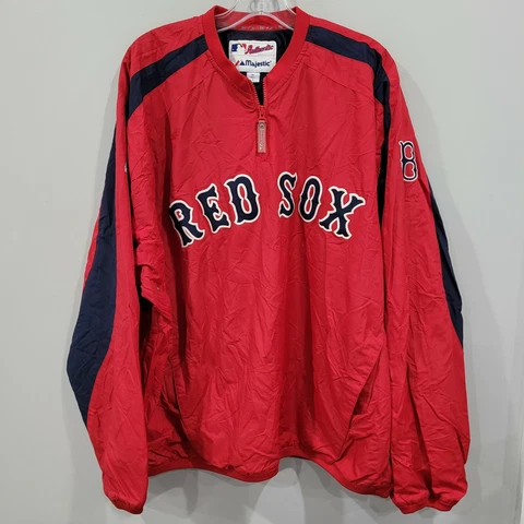 Majestic Authentic Boston Red Sox 1/4 Zip Pullover Dug Out Jacket Mens XL Cover