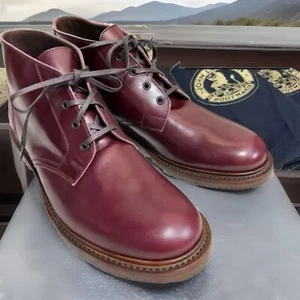 John Lofgren Steadfast Chukka Boots Burgundy Calfskin Leather US 9.5D New - Bild 1 von 14