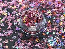 2g Holographic Light Pink 'Hocus Pocus' Stars Nail Art Glitter Slime Sequins