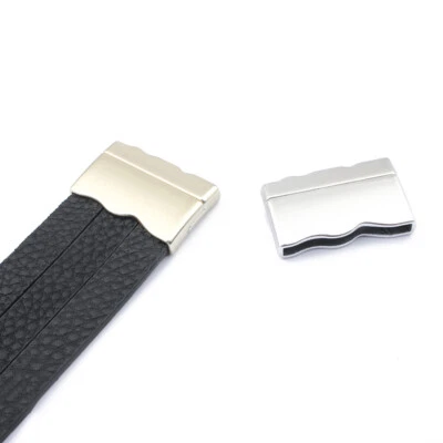 5/10Sets Silver/Gold 30mm Flat Magnetic Clasp for 30x3mm Leather Cord Bracelet - Image 1 of 2