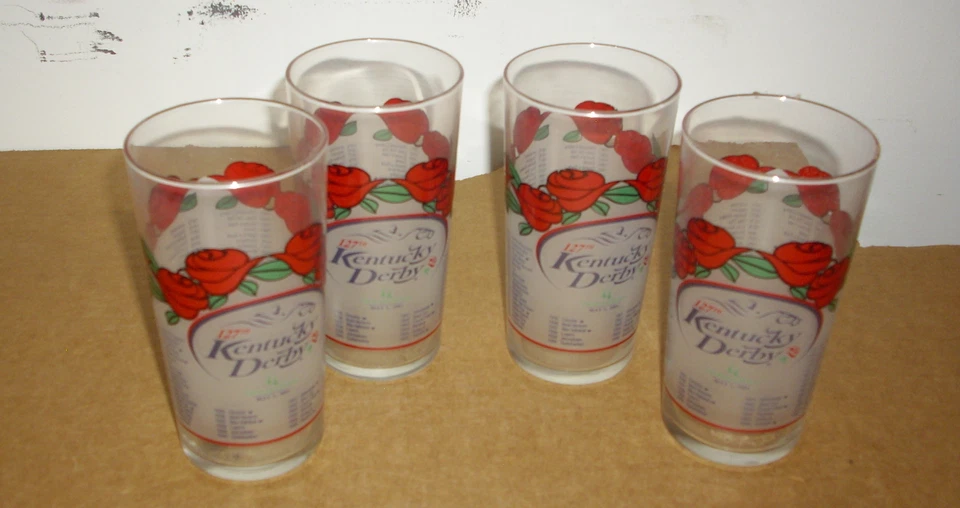 Vintage Horse Racing Triple Crown Drinking Glasses Pick from List - Image 1 of 1