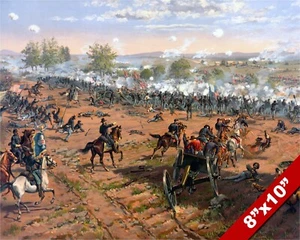 THE BATTLE OF GETTYSBURG US CIVIL WAR OIL PAINTING ART REAL CANVAS GICLEE PRINT - Picture 1 of 5