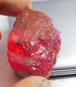 87.00 Ct+ Natural Translucent Burma Red Ruby Rough Loose Gemstone