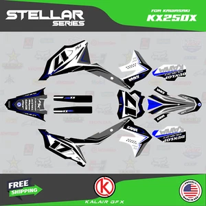 Kit de calcomanías gráficas para Kawasaki KX250X 2021 2022 2023 2024 Stellar - Azul - Imagen 1 de 6