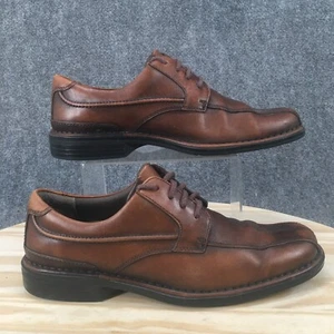 Clarks Zapatos Para Hombres 10 M Informales Oxford Cuero Marrón Con Cordones Parte Superior Baja Puntera de Bicicleta - Imagen 1 de 18