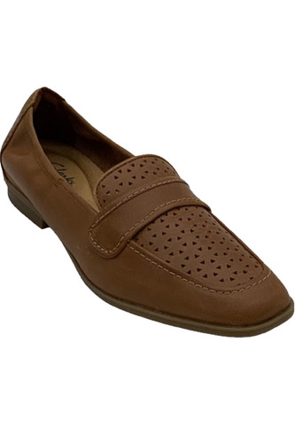 Mocassini Clarks Collection in pelle forata modo lirico marrone chiaro