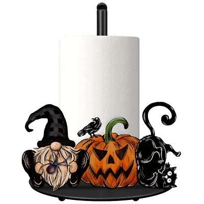 Soporte de toallas de papel de Halloween Soporte de toallas de papel de metal de Halloween Gato de granja... Foto 1 de 4