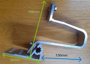 Adjustable Solar Panel Roof Hook Pan Tiles Roof Tiles Aluminium x1 - Picture 1 of 5