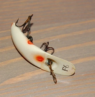 De colección 1950 HELIN TACKLE CO FLATFISH F6 Detroit MI con folleto Foto 1 de 3