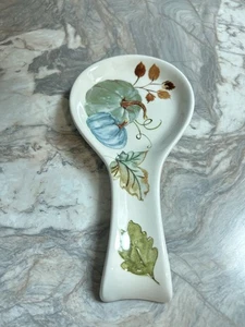 Fall Ceramic Spoon Rest Pumpkin Design Dishwasher Safe Size 9" x 5" - Picture 1 of 3