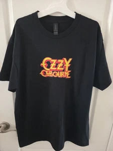 OZZIE OSBOURNE BLACK TEE SHIRTS DISTRESSED LOGO RETRO - Picture 1 of 3