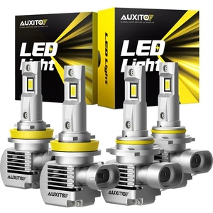 4X AUXITO 9005 + H8 H11 LED Headlight Kit High Low Beam 6000K White BULB Q16 EAH - Picture 1 of 14