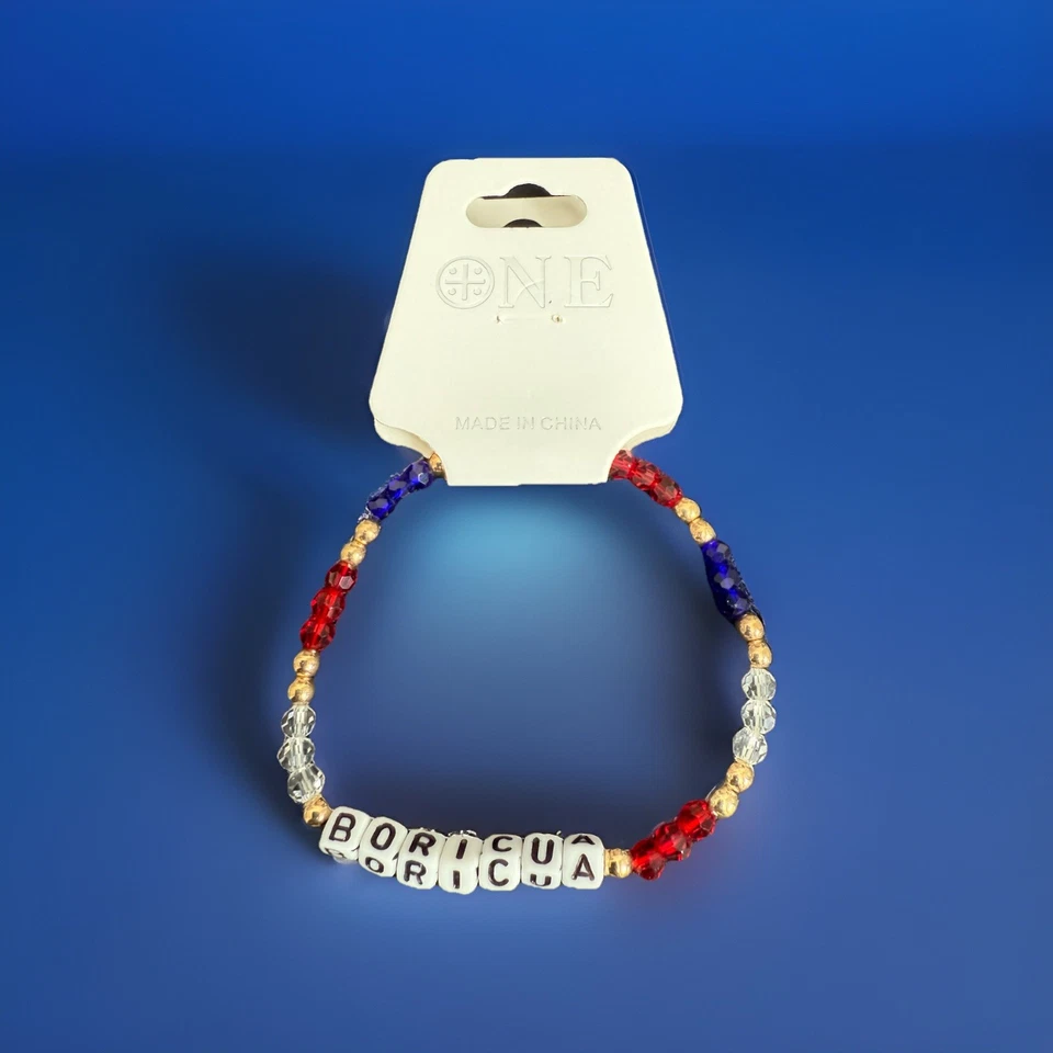 Puerto Rico Bracelet letter with Boricua - Image 1 of 4