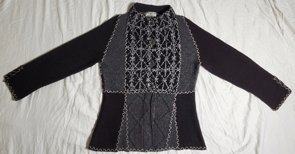 Curio Patchwork Boho Knit Sweater Artsy Cottagecore Vintage Women’s Size Large - Image 1 of 4
