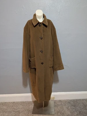 Jil Sander Angora & Wool Overcoat 42 Italy Chocolate Brown Full Length Vintage - Image 1 of 4