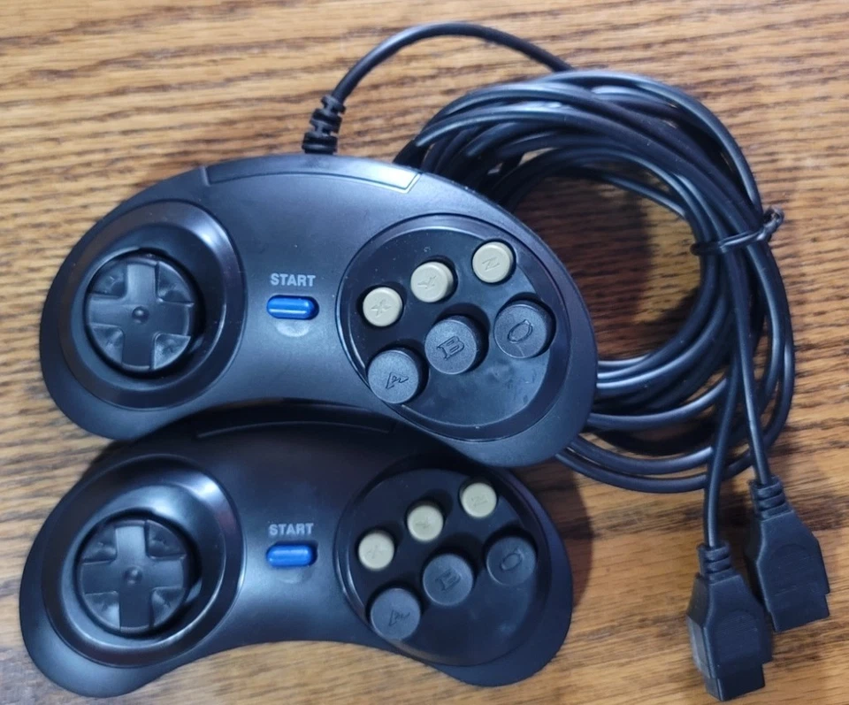 Sega Genesis 6 Button Retro Gamepad Controller x2,Aftermarket - Image 1 of 1