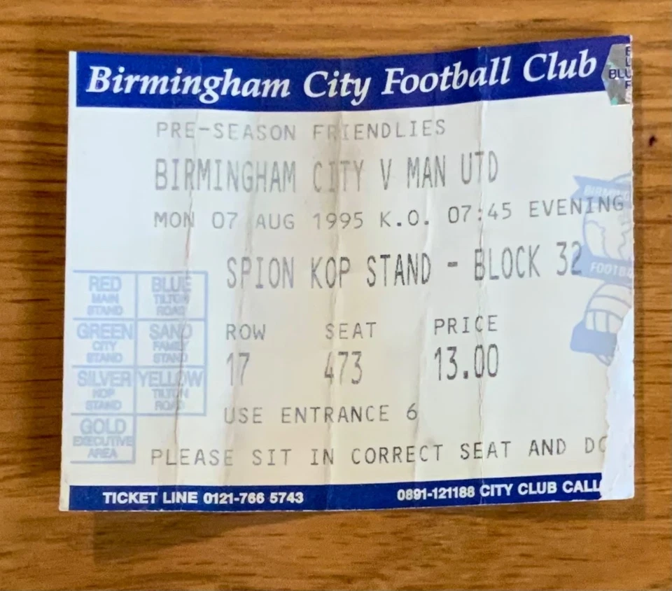 Amichevole pre stagione Birmingham City v Manchester United 07/08/1995 - Immagine 1 di 1