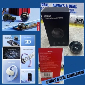 MINISO Auricolari Wireless X15PRO NUOVI HD VOCE LUNGA DURATA BLUETOOTH 5.4 HiFi ATF - Foto 1 di 13