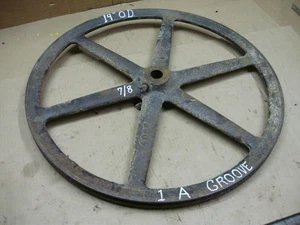 A, 4L, 1 Groove V-Belt Pulley, 19" Diameter, 7/8" Shaft, No Keyway - Picture 1 of 2