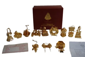 DANBURY MINT 1996 Gold Christmas Ornament Collection SET Of 12 Original Box - Picture 1 of 18