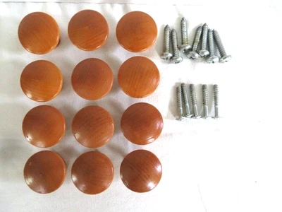 批量 12 件 二手 复古 1 1/2 英寸 金松木抽屉拉手/把手 — 第 1/3 张图片