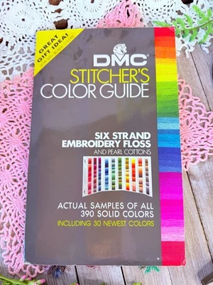 DMC Stitcher's Color Guide 390 Six Strand Embroidery Floss Samples Vintage - Image 1 of 3