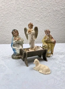 Vintage Miniatur Kunststoff Blasform Weihnachten Krippe Heilige Familie  - Bild 1 von 21