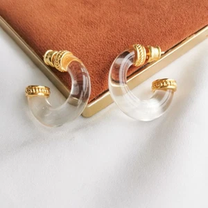 Julie Vos Gold Madison Clear Statement Creolen - Bild 1 von 3