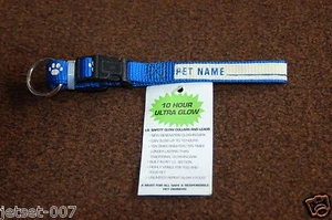 ANAGAL 10 HOUR ULTRA GLOW ID DOG COLLAR MED SZ DOG BLUE 5/8" WIDE - Picture 1 of 6