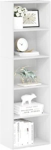 Furinno Luder Bookcase / Book / Storage , 5-Tier, White, Engineered Wood, New - Picture 1 of 8