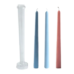 PC Taper Candle Molds 3D Tapered Decorations Wax Casting Candle Mold DIY - Picture 1 of 10
