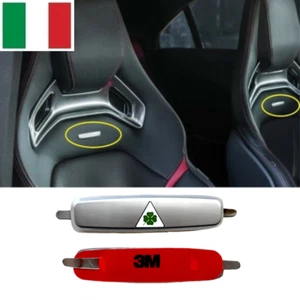 Coppia Logo Stemma Sedile Poggiatesta per Alfa Romeo Quadrifoglio Verde Metallo - Foto 1 di 6