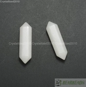 Natural Gemstone Hexagonal Pointed Reiki Chakra Raw Wand Pendant Beads Healing - Picture 1 of 56