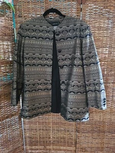 Chaqueta Blazer Larga para Mujer Giorgio Armani Italia Talla 42/US8 Dorado Negro 4 Botones  - Imagen 1 de 7