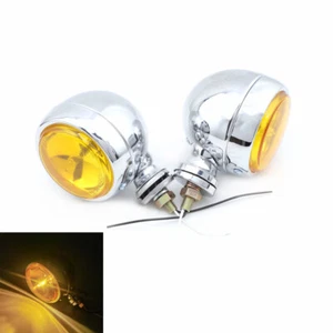 Faro antiniebla cromado retro de paso para Harley Chopper Bobber - Imagen 1 de 9