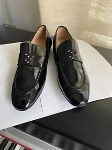 CHANEL patent leather black 35-5.5 closed shoes pumps loafers moccasins flats - Picture 1 of 11