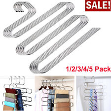 Clothes Pants Hangers S-Type Stainless Steel Organizer Rack Closet Space Saving