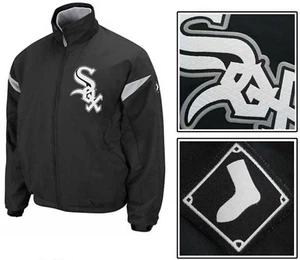 Majestic Chicago White SOX REAR baseball Jacket Men LIGHT weight BLACK SMALL S - Picture 1 of 1