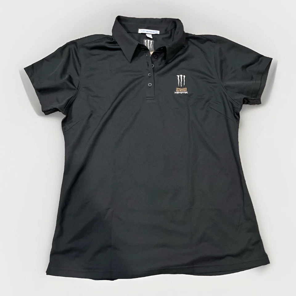 Ladies Large Monster Muscle Milk Polo Gym Workout Promo Rare Energy Drink - Image 1 of 2