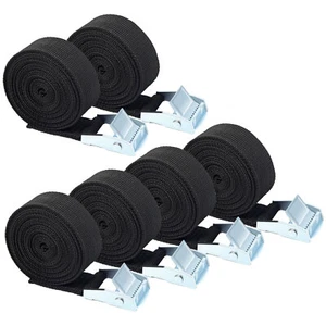 6 PCS Lashing Straps Cargo Luggage Tie Down Cam Buckle Roof Rack 250cm* 2.5cm - Picture 1 of 9